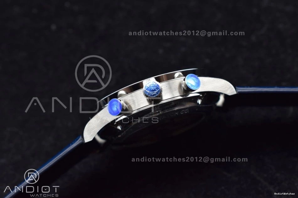 White A Dial Strap SmartChoice 1:1 Leather Blue ZF 1019 Blue on Chrono Edition Best Portuguese IW371620 1005